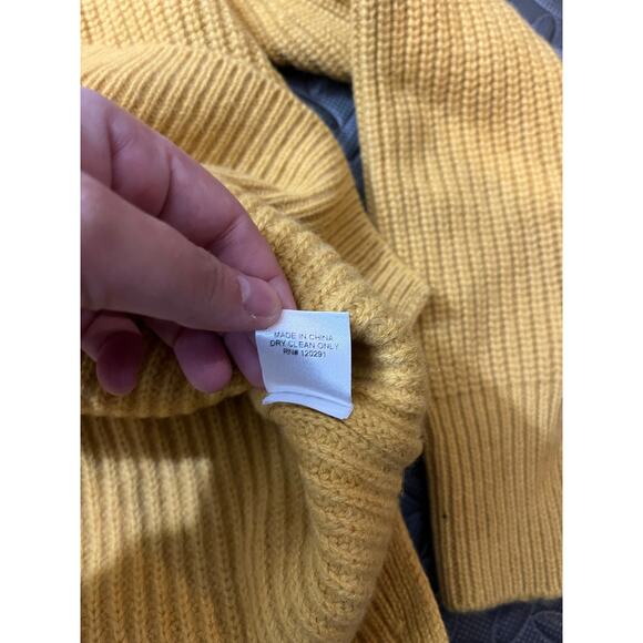 Michelle Mason Wool Cashmere Cold Shoulder Sweater Mustard Yellow Womens P XS - Picture 4 of 7